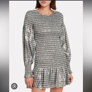 LoveShackFancy Long Sleeve Gingham Sparkle Dress